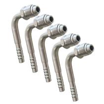 Kit 5 Conexões 90 Graus Oring Macho Giratória 8mm Alumínio