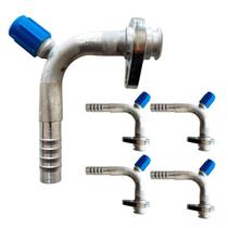 Kit 5 Conexões 90 Radial Bf 10mm Com Ventil R134 Alumínio