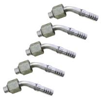 Kit 5 Conexões Ar Cond 45 Graus Oring Fêmea 12mm Alumínio