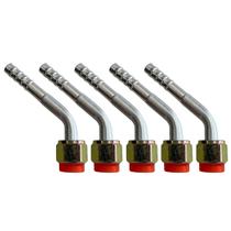 Kit 5 Conexões Ar Cond 45 Graus Oring Fêmea 6mm Alumínio Kit 5 Conexões Ar Cond 45 Graus Oring Fêmea 6mm Alumínio