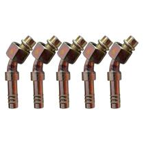 Kit 5 Conexões Ar Cond 45º Graus Oring Fêmea 10mm Aço