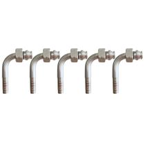 Kit 5 Conexões Ar Cond 90º Graus Radial Fêmea 10mm Alumínio