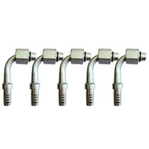 Kit 5 Conexões Ar Condicionado 90 Graus Oring Fêmea 12mm Aço