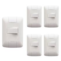 KIT 5 Conjunto 1 Interruptor Simples Horizontal Tramontina