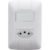 Kit 5 Conjunto 1 Interruptor Simples + Tomada 2P+T 10A Aria