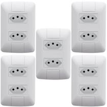 Kit 5 Conjunto 2 Tomadas 2P+T 4x2 10A 250V Tramontina Aria Kit 5 Conjunto 2 Tomadas 2P+T 4x2 10A 250V Tramontina Aria