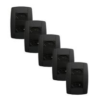 Kit 5 Conjunto 2 Tomadas Preta Monobloco 2P+T 20A 250V 4x2 Kit 5 Conjunto 2 Tomadas Preta Monobloco 2P+T 20A 250V 4x2