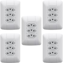 Kit 5 Conjunto 3 Tomadas 20a 250v 4x2 Aria Tramontina