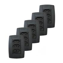 Kit 5 Conjunto 3 Tomadas Preta Monobloco 2P+T 10A 250V 4x2