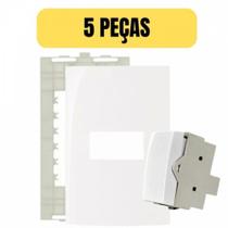 Kit 5 conjunto 4x2 interruptor simples branco margirius sleek