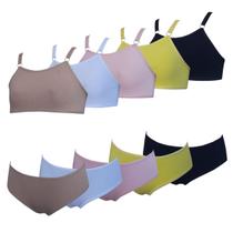 Kit 5 Conjunto Infantil Calcinha e Sutiã Menina Algodão