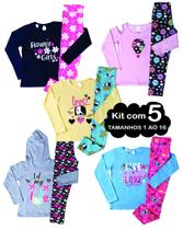 Kit 5 Conjunto Infantil e Juvenil Menina 1 ao 16 Cotom Roupa Criança Inverno