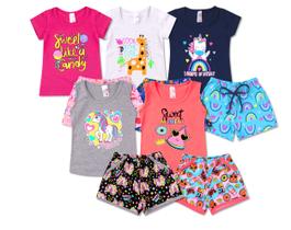 Kit 5 Conjunto Infantil Feminino Roupa de Verão Menina