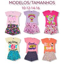 Kit 5 Conjunto Infantil Juvenil Menina Roupa Feminina 1 A 14