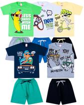 Kit 5 Conjunto Infantil Masculino Roupa de Verão Menino