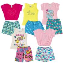 Kit 5 Conjunto Infantil Menina Roupa Verão tamanho 1 ao 8