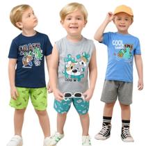 Kit 5 Conjunto Infantil Menino Roupa Verão Tamanho 1 ao 10