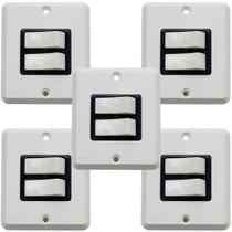 Kit 5 conjunto interruptor paralelo 2 teclas 10a iriel