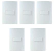 Kit 5 Conjunto Interruptor SImples 10a 250v Branco Margirius