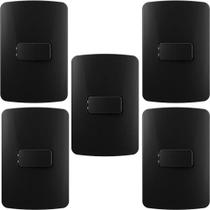 KIT 5 CONJUNTO INTERRUPTOR SIMPLES 10a MARGIRIUS LINHA B3 PRETO KIT 5 CONJUNTO INTERRUPTOR SIMPLES 10a MARGIRIUS LINHA B3 PRETO