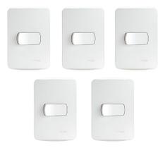 Kit 5 Conjunto Interruptor Simples 10A Schneider Miluz Kit 5 Conjunto Interruptor Simples 10A Schneider Miluz