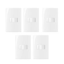 Kit 5 conjunto interruptor simples 4x2 10a 250v com placa margirus sleek branco Kit 5 conjunto interruptor simples 4x2 10a 250v com placa margirus sleek branco