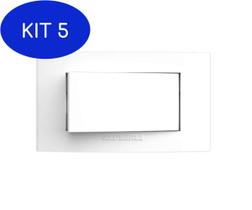 Kit 5 Conjunto Interruptor Simples Branca Móvel Pro 85077