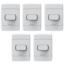 Kit 5 Conjunto Interruptor Tecla Simples Branco 4x2 Neo Sottile - Enerbras
