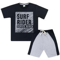 Kit 5 conjunto roupa infantil juvenil menino masculino verão Bermuda Moletinho e Camiseta