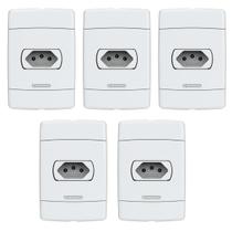 Kit 5 Conjunto Tomada 10a ou 20a Branco Modular Neo Sottile 4x2 Enerbras