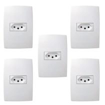 Kit 5 Conjunto Tomada 20a 2p+t 4x2 Branca 615081bc Pial Plus+