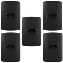 KIT 5 CONJUNTO TOMADA 20a MARGIRIUS LINHA B3 PRETO