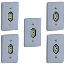 Kit 5 Conjunto Tomada 2p+t 10a 250v Silentoque 4x2 Pial Kit 5 Conjunto Tomada 2p+t 10a 250v Silentoque 4x2 Pial