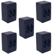 Kit 5 Conjunto Tomada Dupla 10a Tripolar Sistema X Sobrepor Kit 5 Conjunto Tomada Dupla 10a Tripolar Sistema X Sobrepor