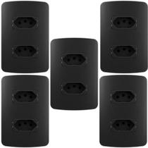 KIT 5 CONJUNTO TOMADA DUPLA 20a MARGIRIUS LINHA B3 PRETO KIT 5 CONJUNTO TOMADA DUPLA 20a MARGIRIUS LINHA B3 PRETO