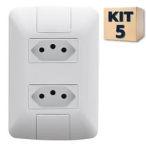 Kit 5 Conjunto Tomada dupla 20a Tramontina Aria Kit 5 Conjunto Tomada dupla 20a Tramontina Aria