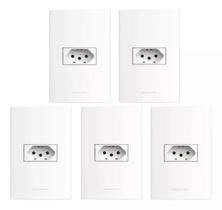 Kit 5 Conjunto Tomada Horizontal Branco Inova Pro - Alumbra Kit 5 Conjunto Tomada Horizontal Branco Inova Pro - Alumbra