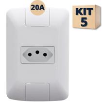 Kit 5 Conjunto Tomada simples 20a Tramontina Aria