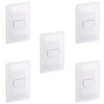 Kit 5 Conjuntos 1 Interruptor Simples 4x2 Branco Pial Zeffia Kit 5 Conjuntos 1 Interruptor Simples 4x2 Branco Pial Zeffia