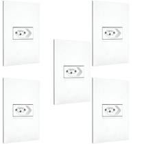 Kit 5 Conjuntos 1 Tomada 10A 4x2 Branca Pial Plus+ 615080BC+