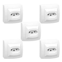 Kit 5 Conjuntos 1 Tomada 10A Branca Pial Sistema X 675060
