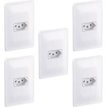 Kit 5 Conjuntos 1 Tomada 20A 4x2 Branca Pial Zeffia 680120 Kit 5 Conjuntos 1 Tomada 20A 4x2 Branca Pial Zeffia 680120