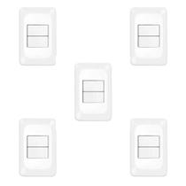 Kit 5 Conjuntos 2 Interruptores Paralelo 4X2 Pial Pop Lgx202 Kit 5 Conjuntos 2 Interruptores Paralelo 4X2 Pial Pop Lgx202