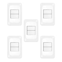 Kit 5 Conjuntos 2 Interruptores Simples 4X2 Pial Pop Lgx101