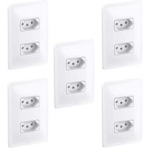 Kit 5 Conjuntos 2 Tomadas 10A 4X2 Branca Pial Zeffia 680111