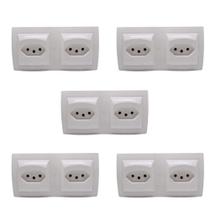 Kit 5 Conjuntos 2 Tomadas 10A Pial Sistema X 675062 Kit 5 Conjuntos 2 Tomadas 10A Pial Sistema X 675062