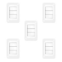Kit 5 Conjuntos 3 Interruptores Simples 4x2 Pial Pop LGX111 Kit 5 Conjuntos 3 Interruptores Simples 4x2 Pial Pop LGX111