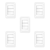 Kit 5 Conjuntos 3 Interruptores Simples 4X2 Pial Pop Lgx111 Kit 5 Conjuntos 3 Interruptores Simples 4X2 Pial Pop Lgx111