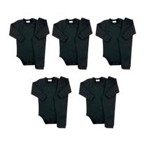 Kit 5 Conjuntos Body e Calça Térmico Peluciado bebê - Preto 01 - M