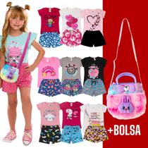 Kit 5 Conjuntos Infantil Juvenil Menina + Bolsa Verão 1 a 16 Kit 5 Conjuntos Infantil Juvenil Menina + Bolsa Verão 1 a 16